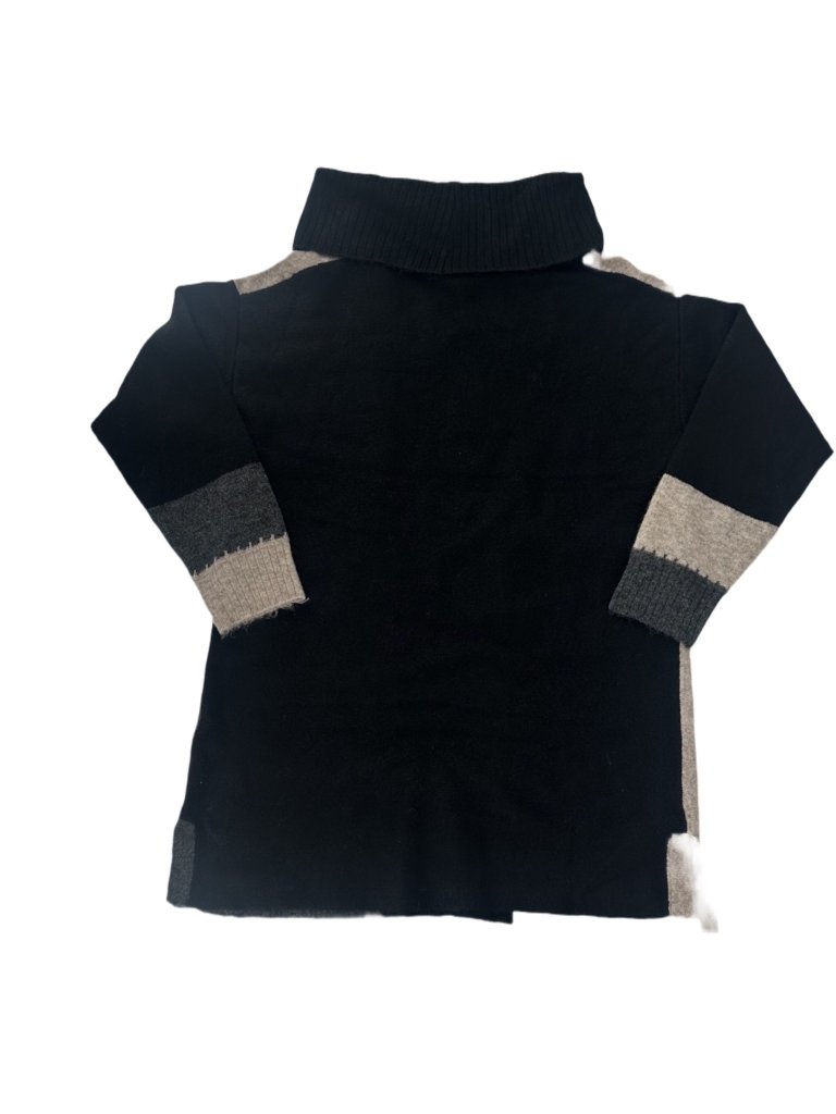 Evans Sweater 18 Plus Black Colorblock Slouchy Cowl Neck Knit Tunic Minimalist — image 5 of 6